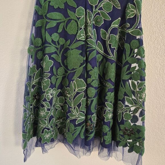 Anthropologie Pankaj & Nidhi Embroidered Fern Dress Size 6 New - Picture 10 of 15